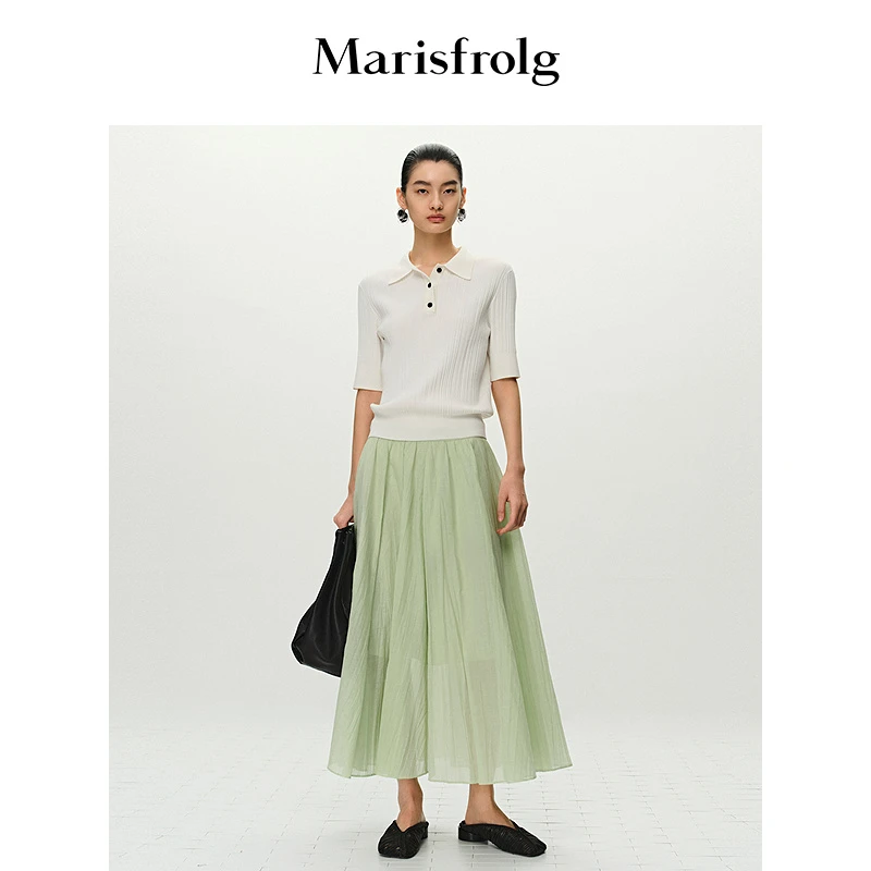 Marisfrolg玛丝菲尔气质时尚休闲春夏简约优雅女士半裙A1FZ22752
