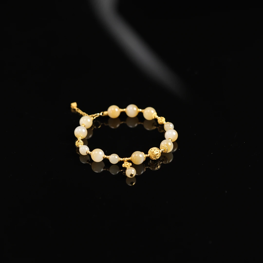 本真 |“亚奇”严选精品和田玉高色糖白8mm手串