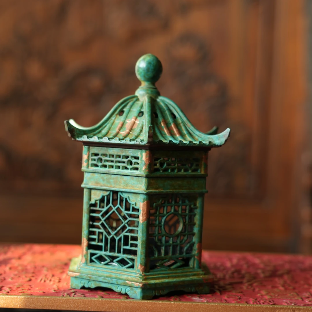 【沾沾喜器】六方亭式熏香炉隔火熏香炉（高14.5直径6.5）