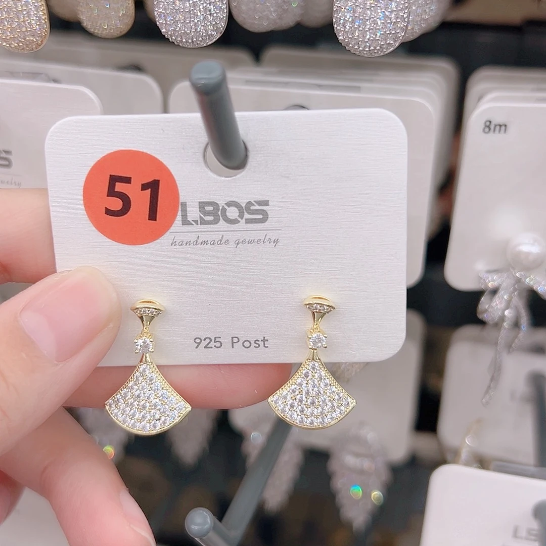 锆石纯铜合金耳环