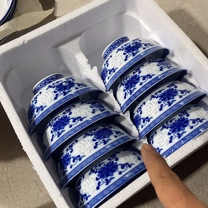 罐景德镇陶瓷碗五福10个