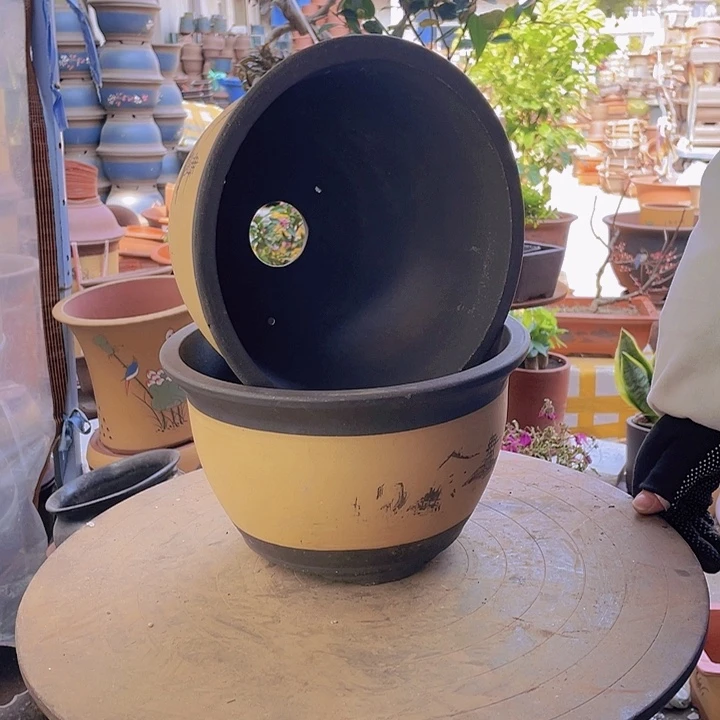 紫砂宜兴黄色25+25平角金钟