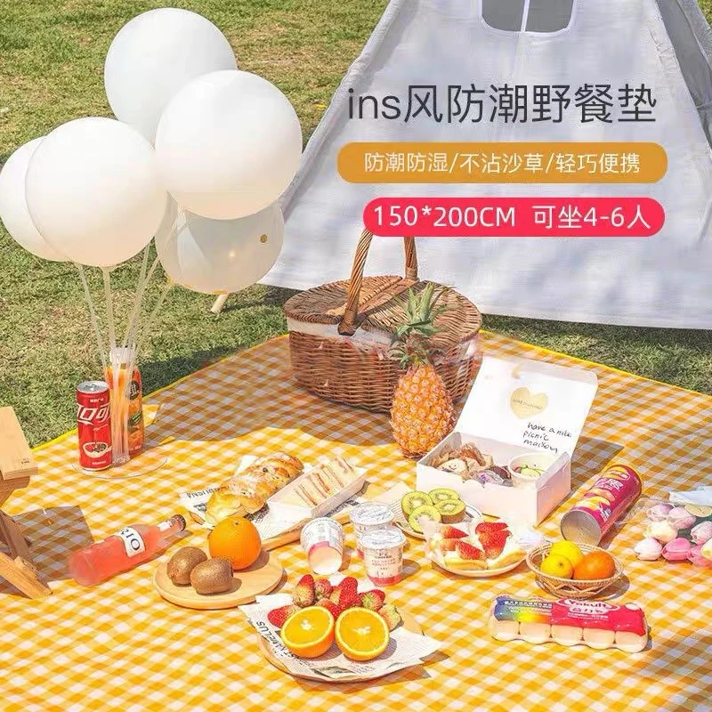 野餐垫便携户外网红随身带加大烧烤垫子防水户外沙滩草地神器