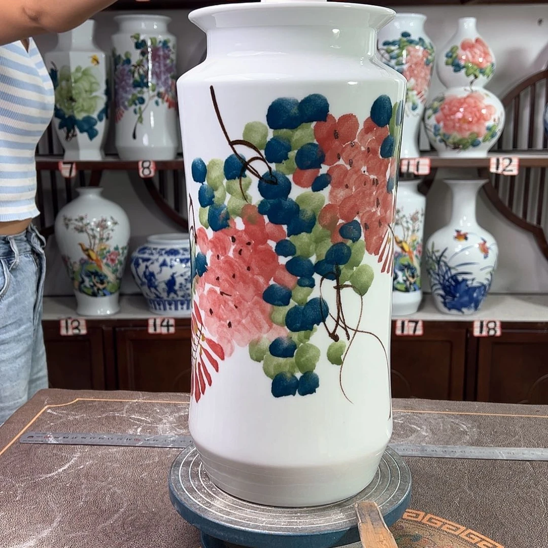 摆件景德镇陶瓷书红紫
