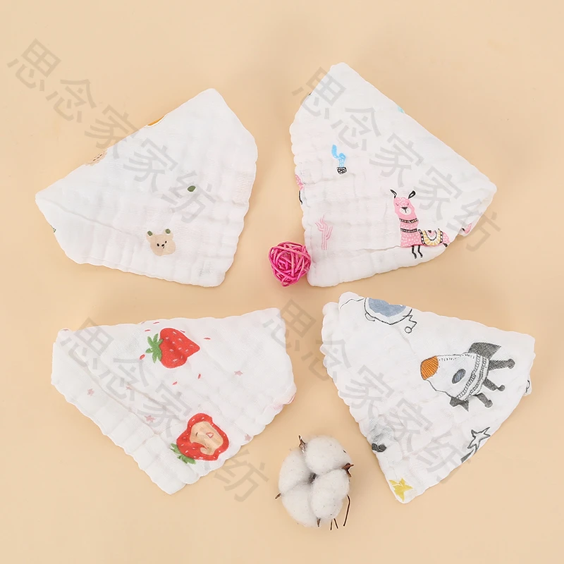 （6条装）25*25纯棉六层泡泡纱母婴A类方巾口水巾