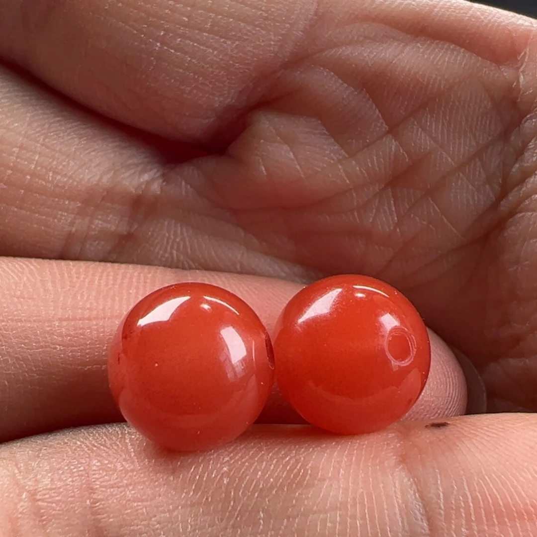 南红玛瑙圆珠10.8未镶嵌宫**叶