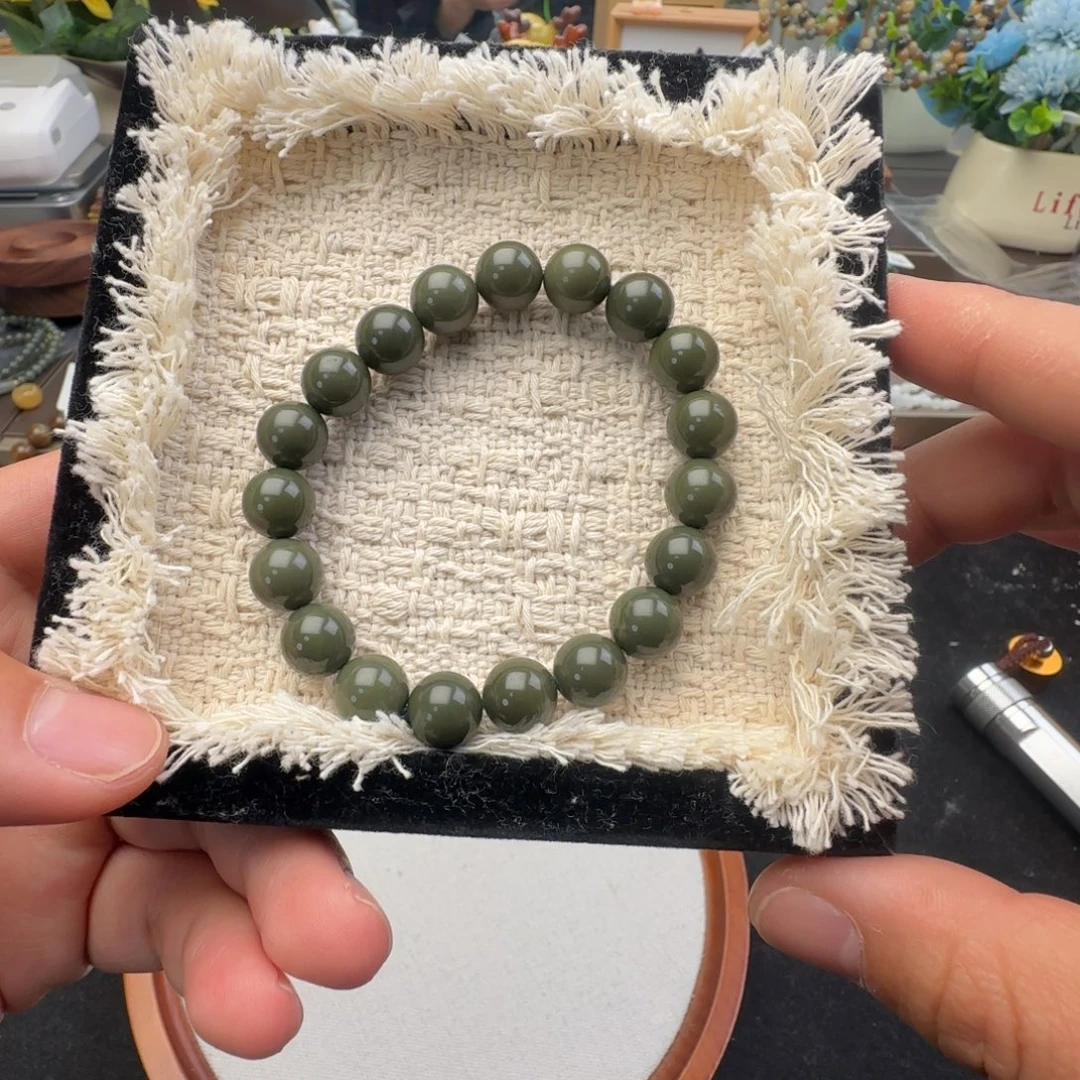 和田玉未镶嵌手链卡10沙枣青有包容不退不换，60