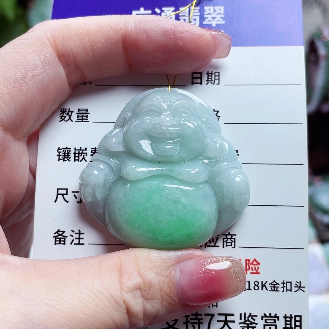 翡翠未镶嵌颈饰佛公29