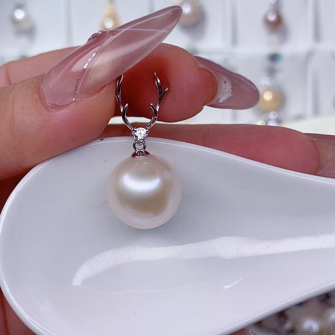 一***啊吊坠(赠链)淡水珍珠银S925镶嵌