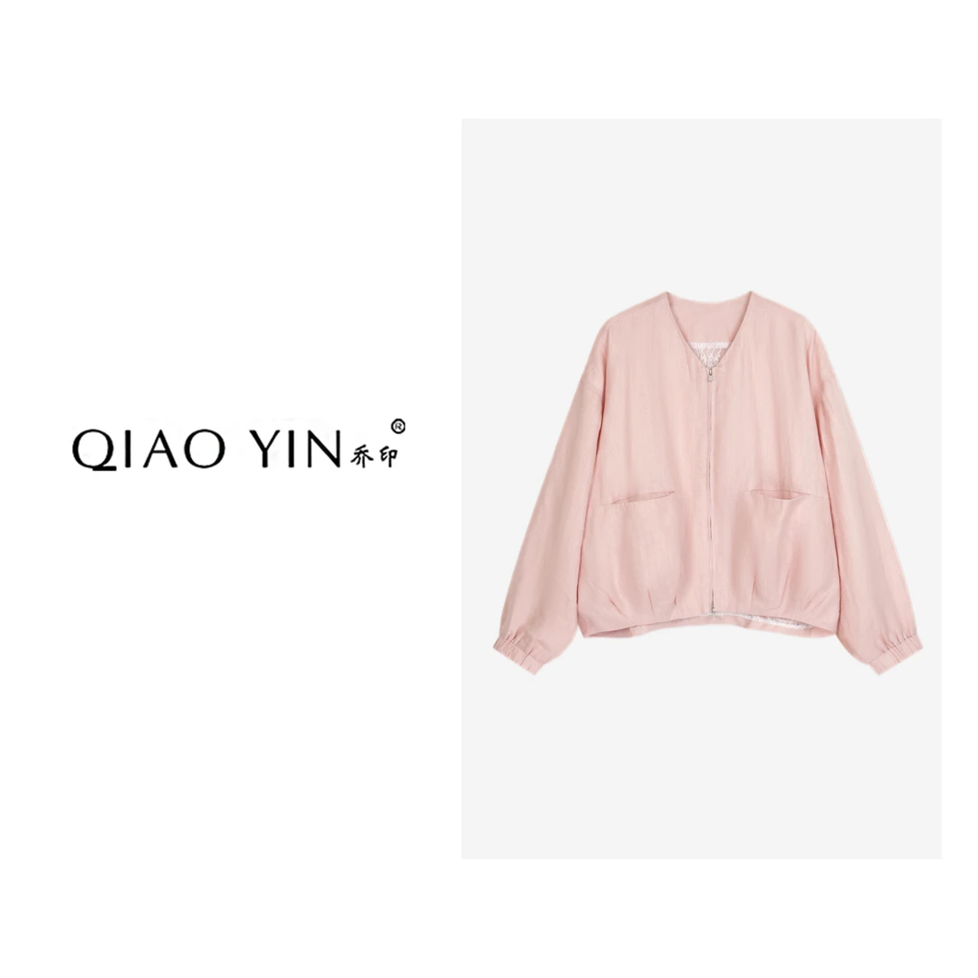 QIAO YIN“外套”短款时尚休闲女士春季设计师QY26780