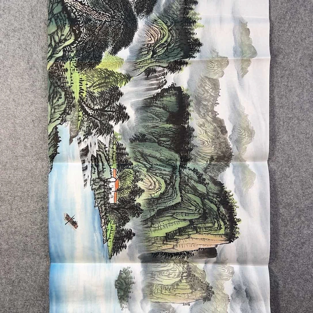 国画624 花鸟在树丛的顶端鸣叫叫声响