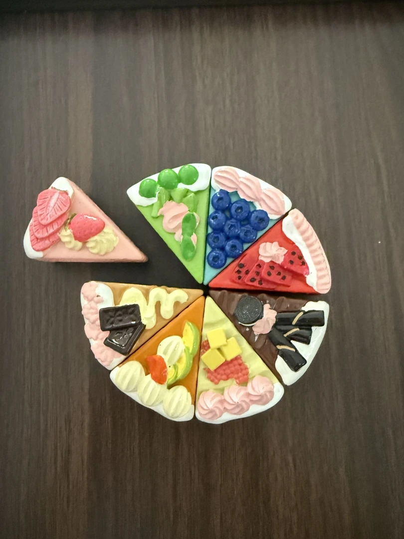 【切块蛋糕】高货食玩冰箱贴立体手绘树脂磁吸摆件