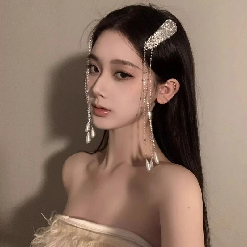 复古侧边流苏中式发夹设计轻奢小众民族高级蒙古刘海头饰边夹