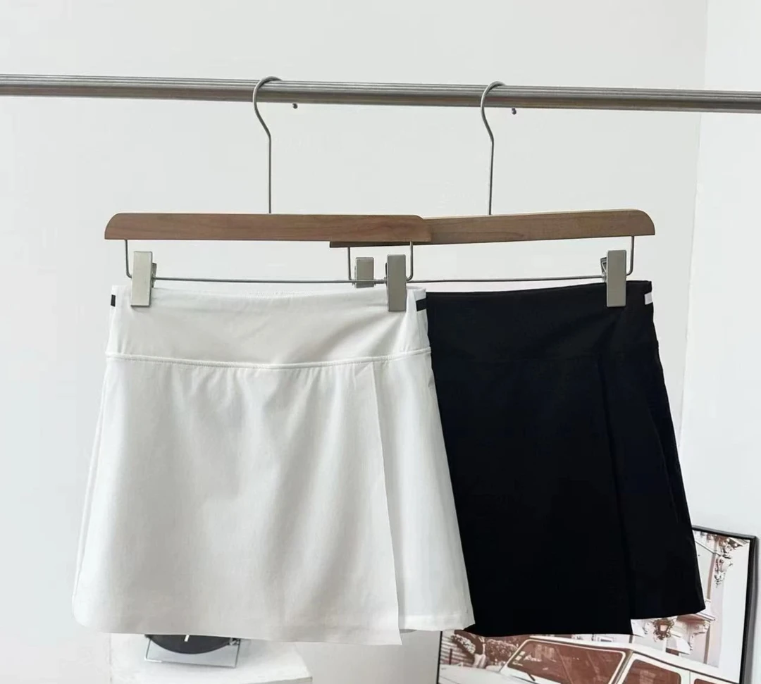 002高腰显瘦开叉A字胶条裙女夏季日常通勤百搭短裙