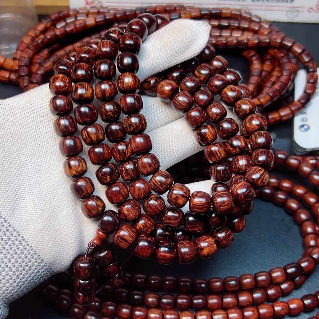 木简***乐海南红降超一档黑金精品1.0老型108颗1388