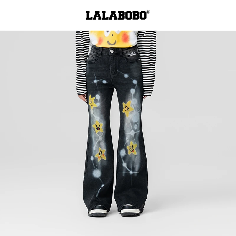 北京LAL025新款宽松水系休闲百搭牛仔长裤LBEA-WXZC16