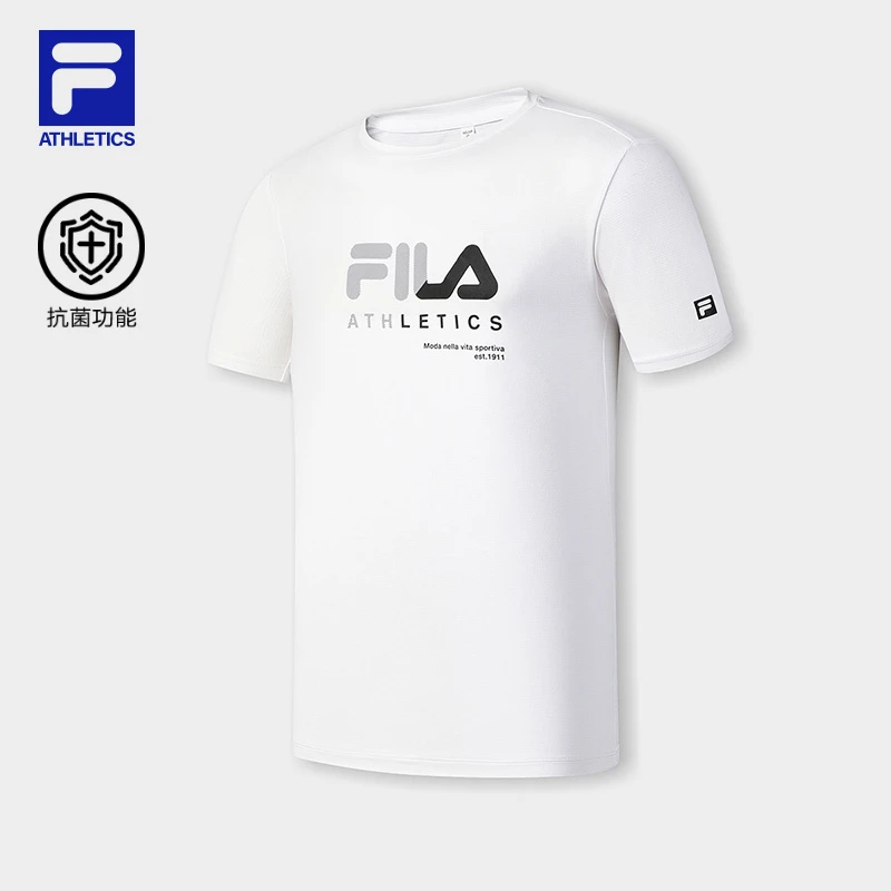 Fila/斐乐2025春夏新款男士运动休闲透气T恤印花短袖A61M521104F