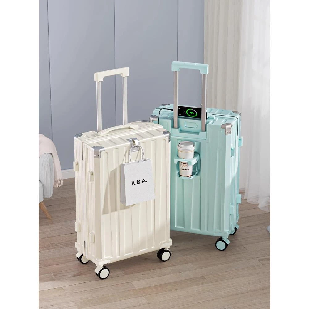 小米族行李箱拉杆箱女20寸可登机多功能学生铝框密码箱万向轮旅行