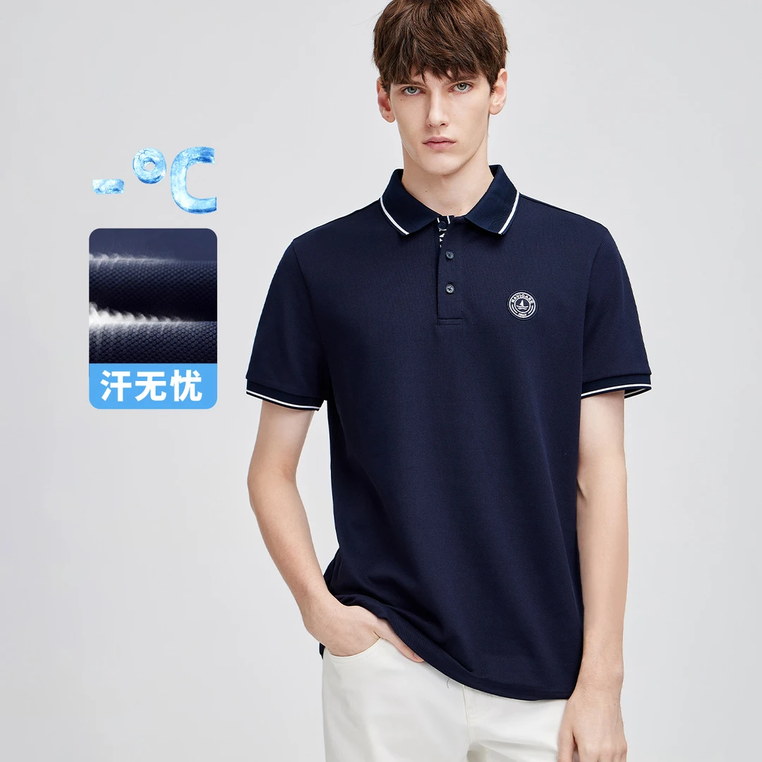 [汗无忧]navigare意大利小帆船短袖POLO衫通勤T恤男士翻领上衣夏
