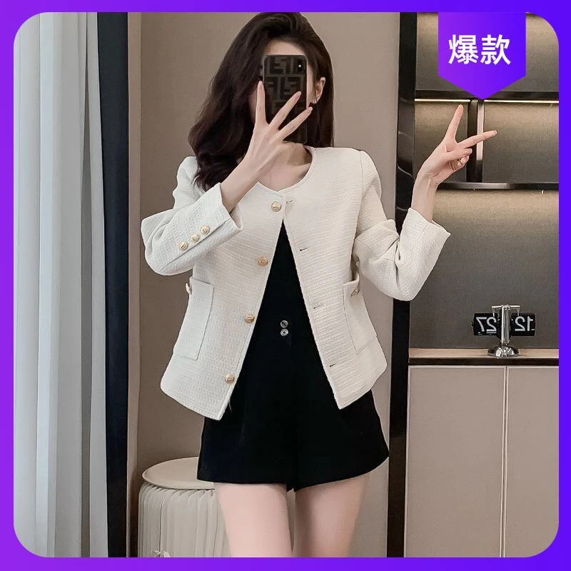 洋气小组短款小香风短外套女装2025秋冬爆款外搭高级感超好看上衣