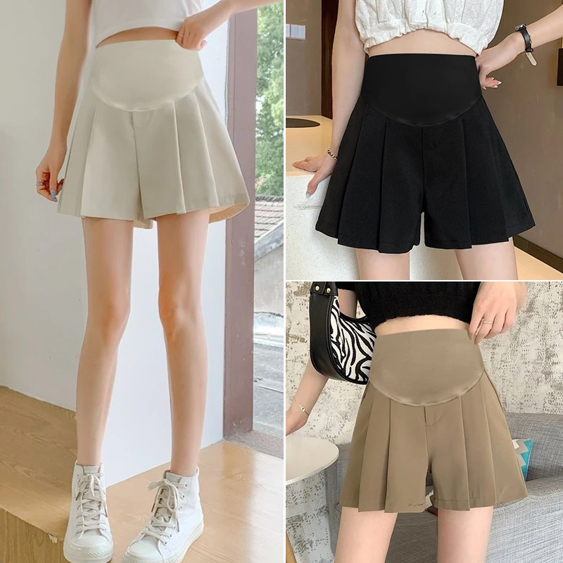孕妇短裤夏装冰丝西装裤百褶裤外穿薄款孕裤安全裤孕妇百搭经典款