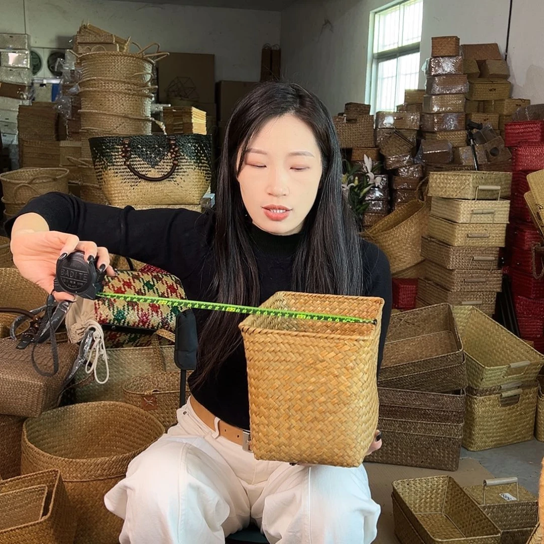 草编草编包/草编收纳盒带瑕疵