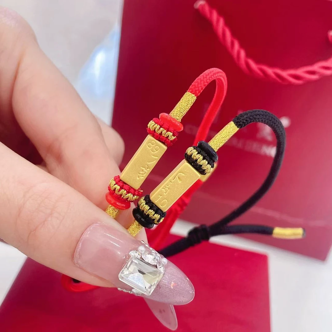 周大生520节日礼物足金八九不离十情侣手编生日礼物#腕美