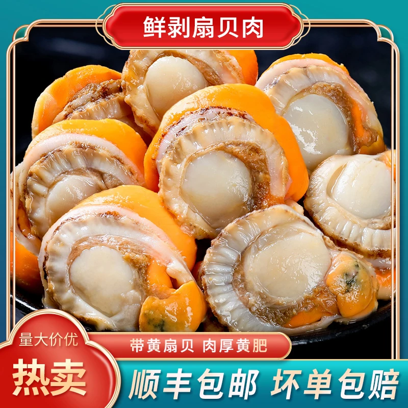 【仁汇优品S】鲜捕头鲜剥扇贝肉 鲜甜味美 新鲜无沙无冰