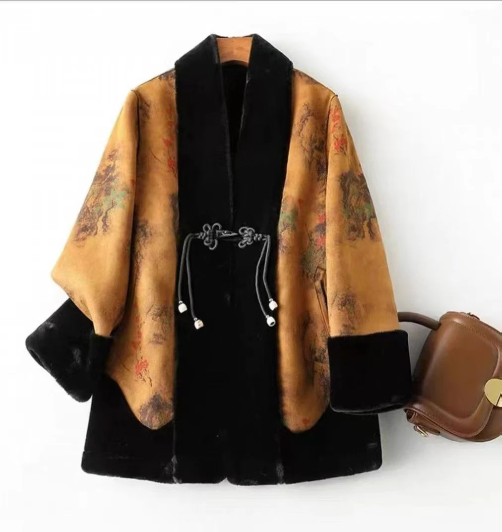 【推荐款国风版】新款国风气质貂绒大衣双面可穿