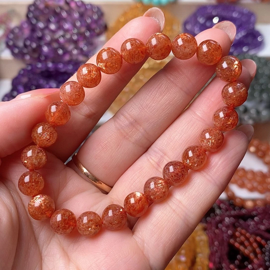 未镶嵌手链日光石17.7金太阳手串