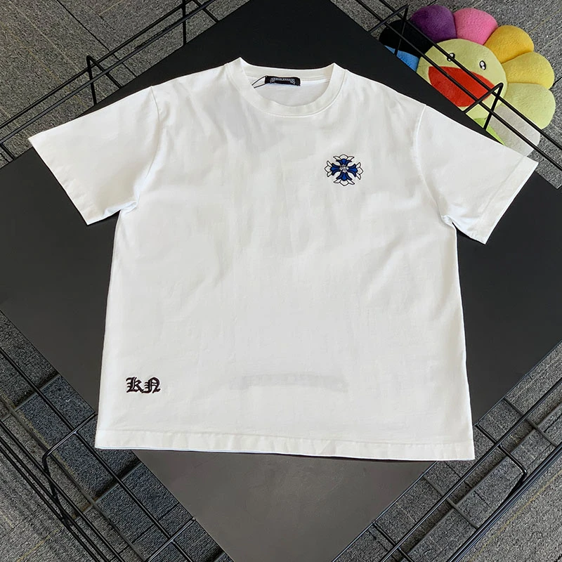 2025年刺绣圆领短袖T恤美式休闲T恤情侣款EP2255