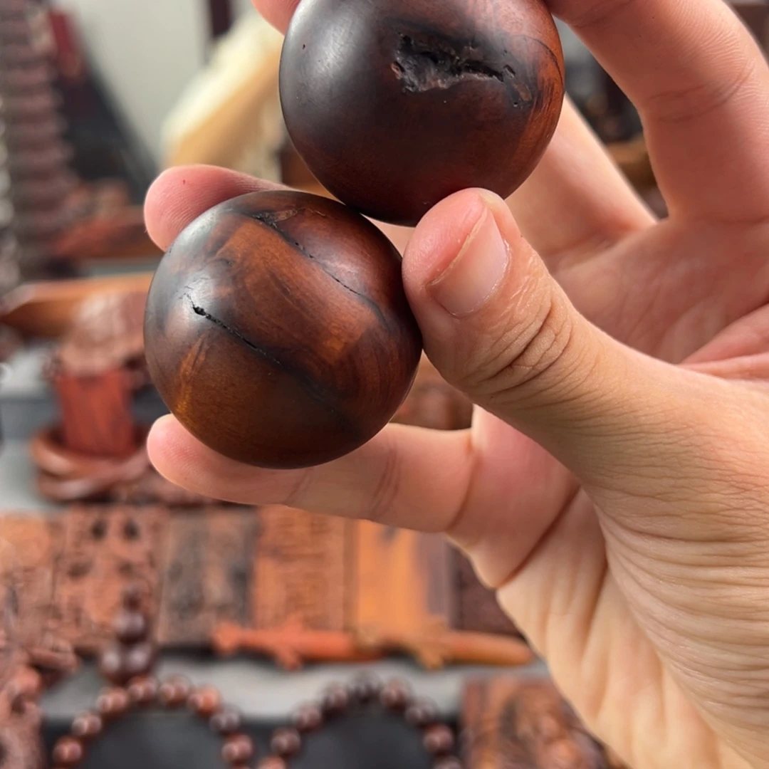 枣木雷击枣木特色手把件手球