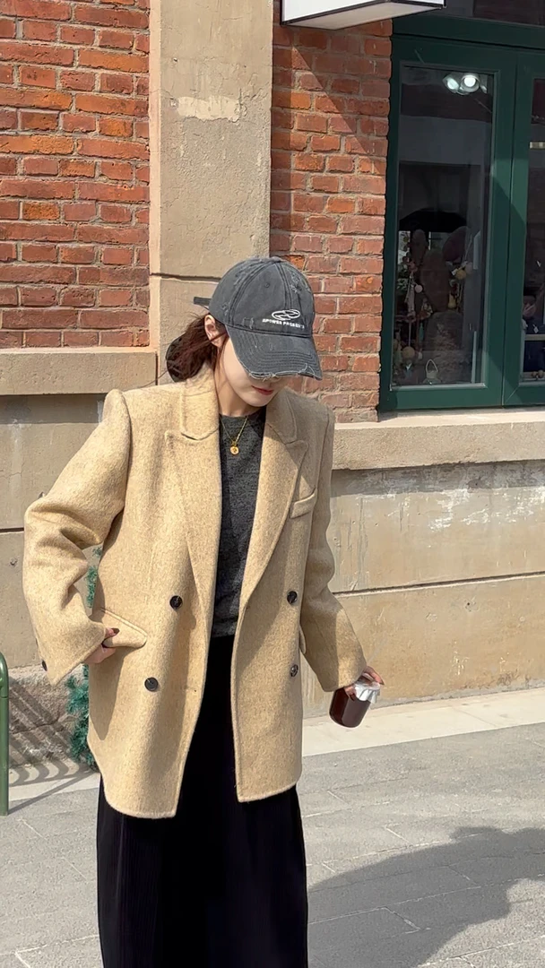 【依依】25秋冬新款 双面大衣 短款女款