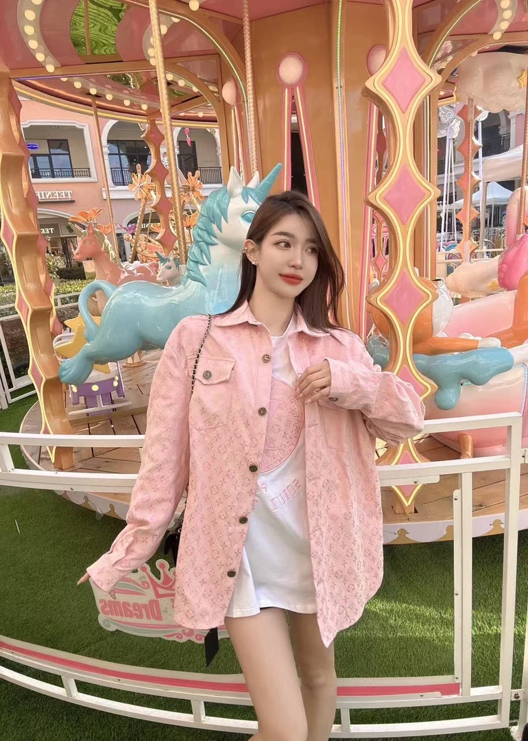 婷子-VIP家定制款高货印花牛仔外套➕短袖两件套