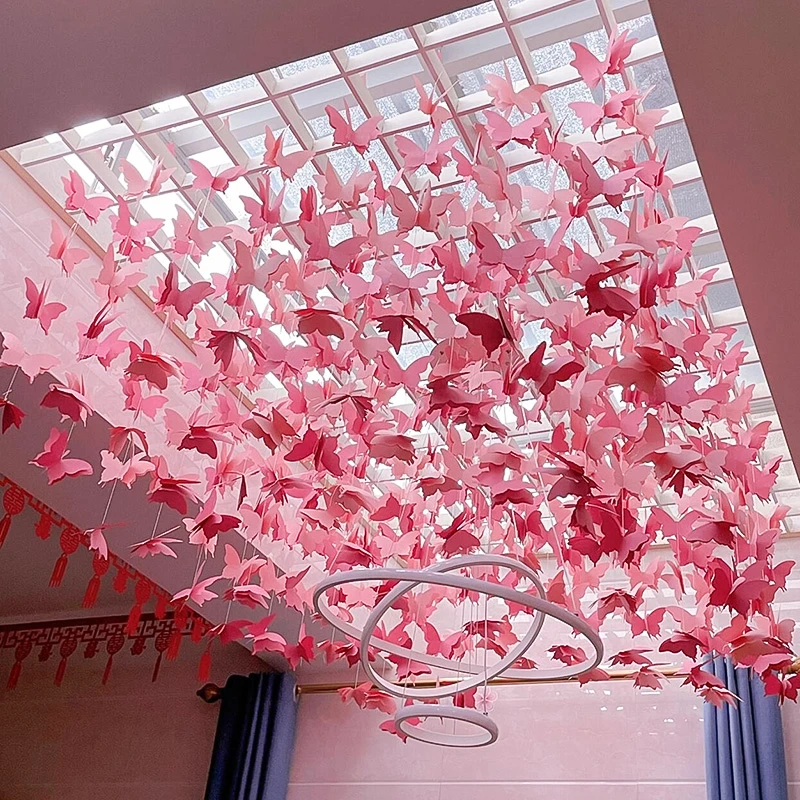 菲寻结婚长条喜字窗帘挂饰婚房布置套装女方卧室婚礼装饰拉花吊顶