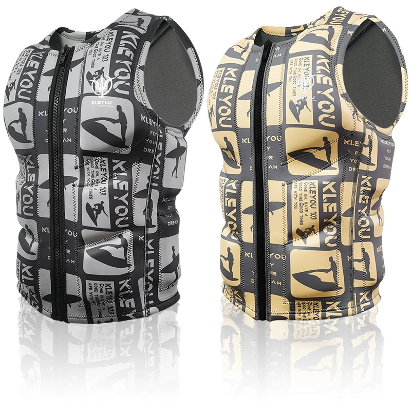 KLEYOU薄款浮力背心便携专业冲浪大人马甲型助浮潜游泳漂流钓鱼