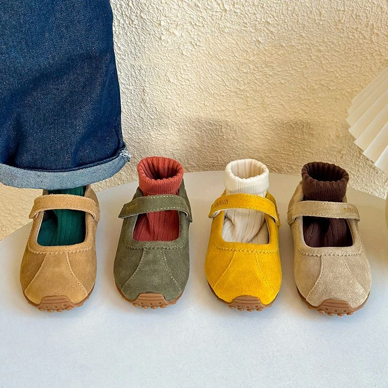 春夏季新款女童复古儿童松紧鞋子浅口女宝鞋软底公主宝宝皮鞋单鞋