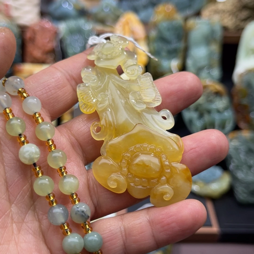 蛇纹石玉未镶嵌吊坠(赠链)