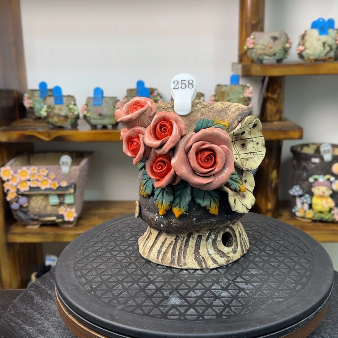 本默花器麦饭石花盆