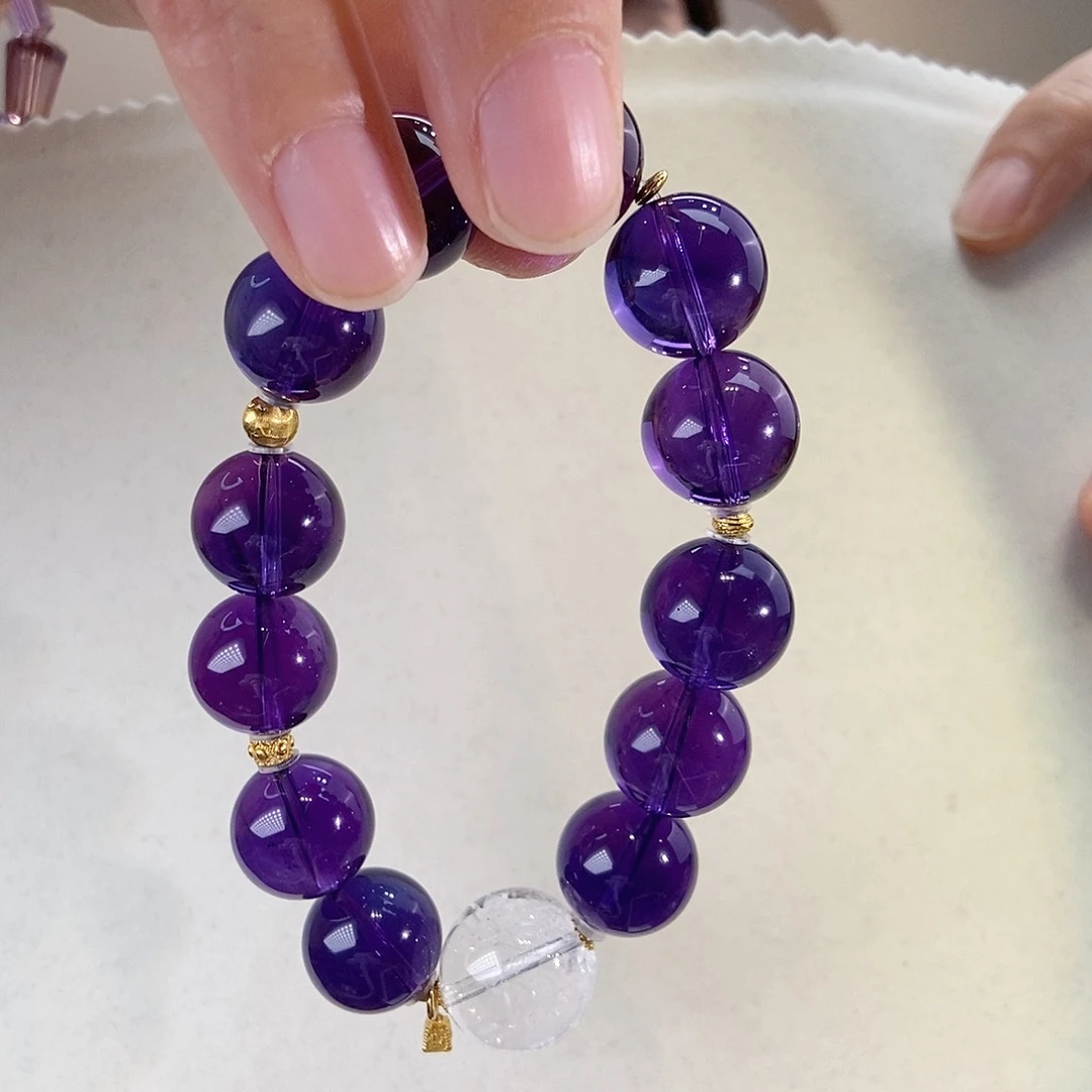 紫晶手链18K金镶嵌设计款