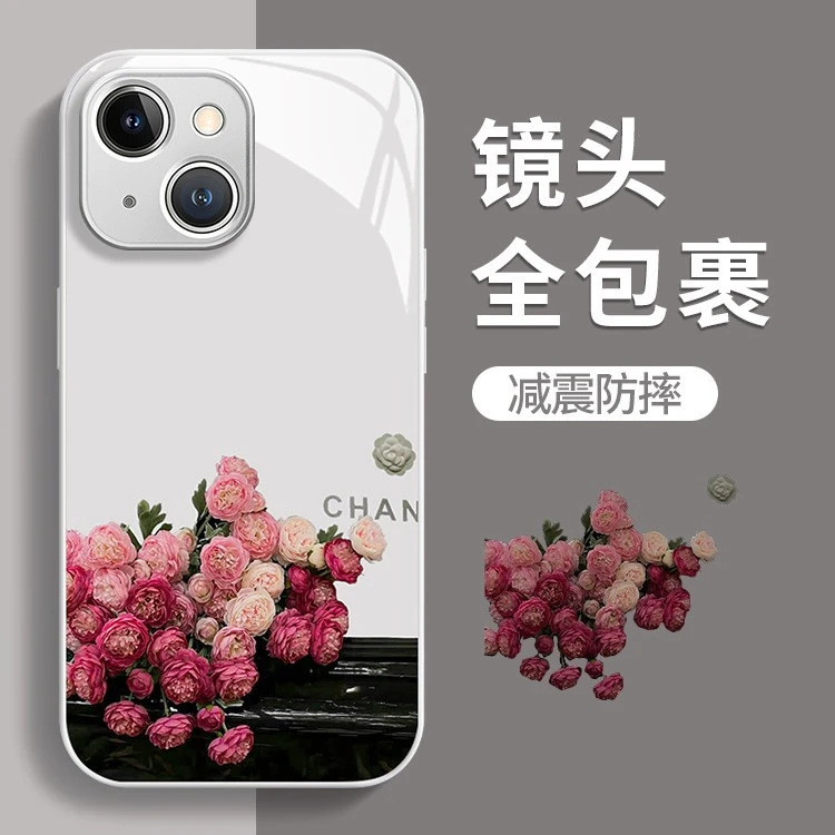 玫瑰鲜花适用华为nova12pro手机壳vivo液态oppo玻璃荣耀100小米14