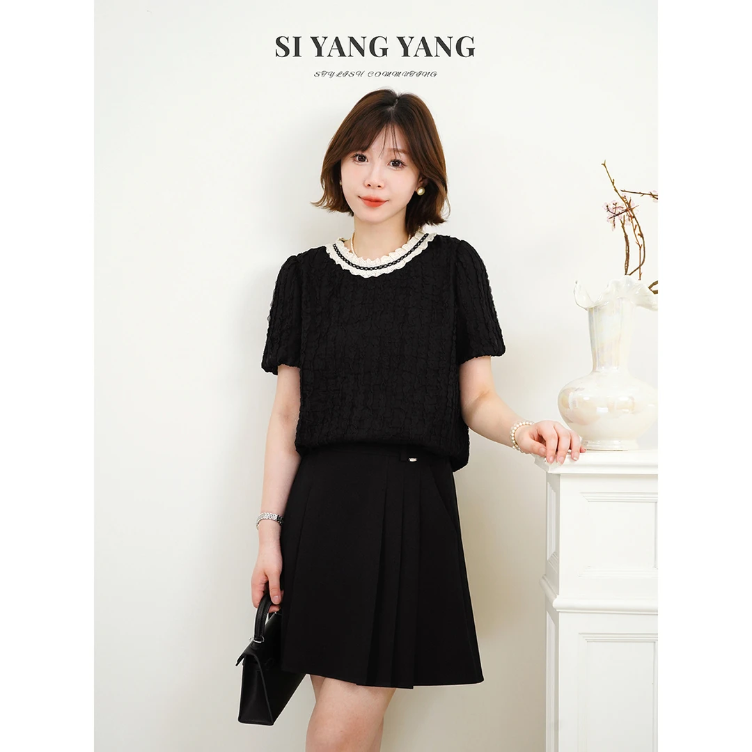 SIYANG定制立体剪花绣花新款软糯舒适透气减龄T恤SY505A001SYY