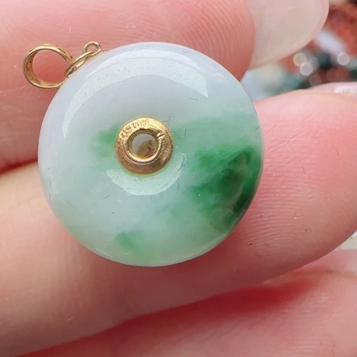 翡翠18K金镶嵌颈饰天然A货34