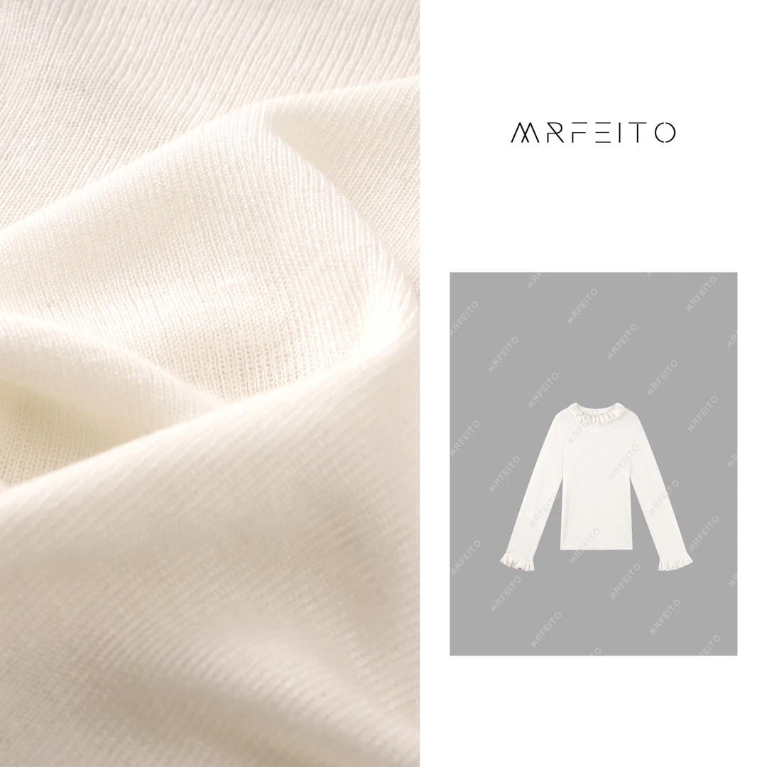 【荷叶领】花边领修身显瘦洋气休闲针织上衣H580M01D29822