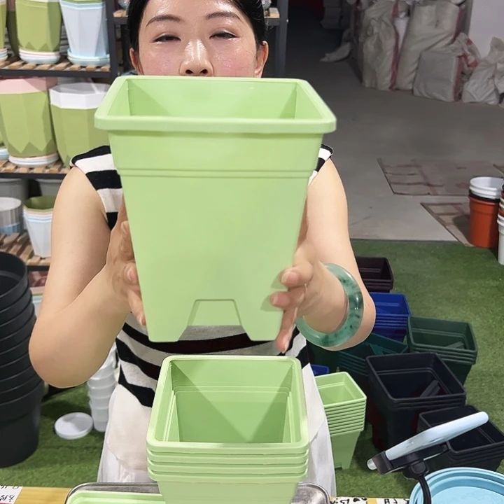 正品方盆口16高18果绿10只无托