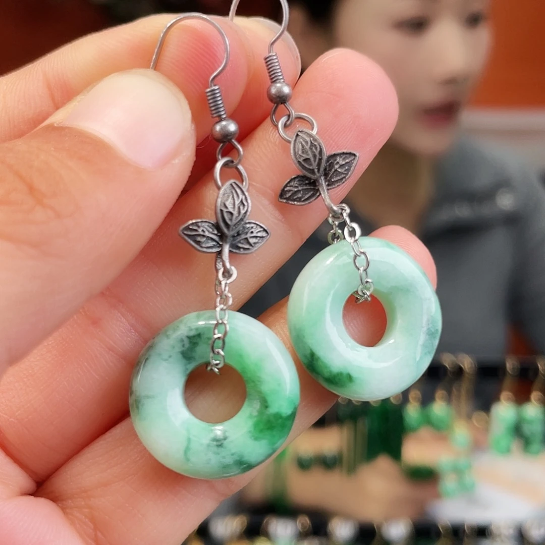 翡翠未镶嵌耳饰饰品