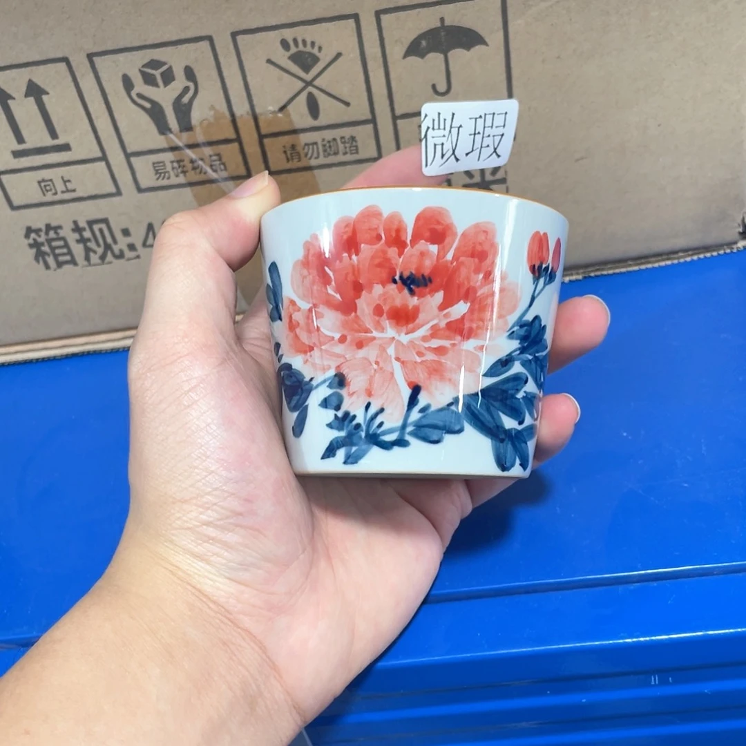 釉下手绘茶具微瑕