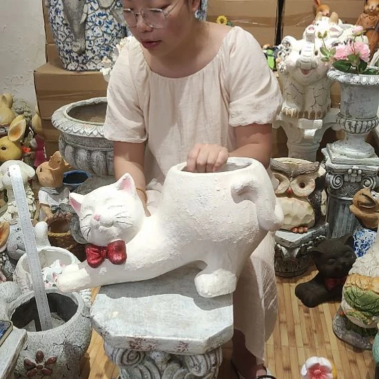 合成树脂氧化镁翘屁股猫咪花盆