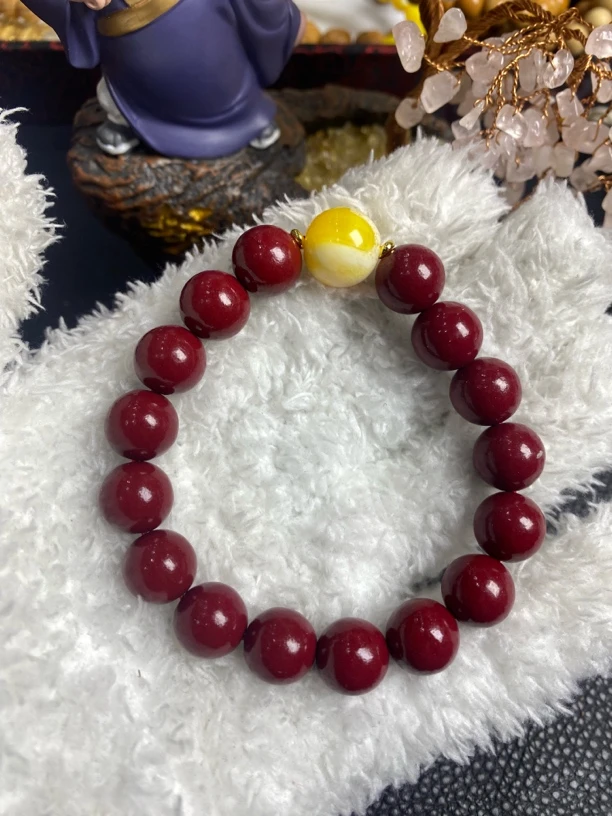 天然辰砂辰砂手串卡12 A106