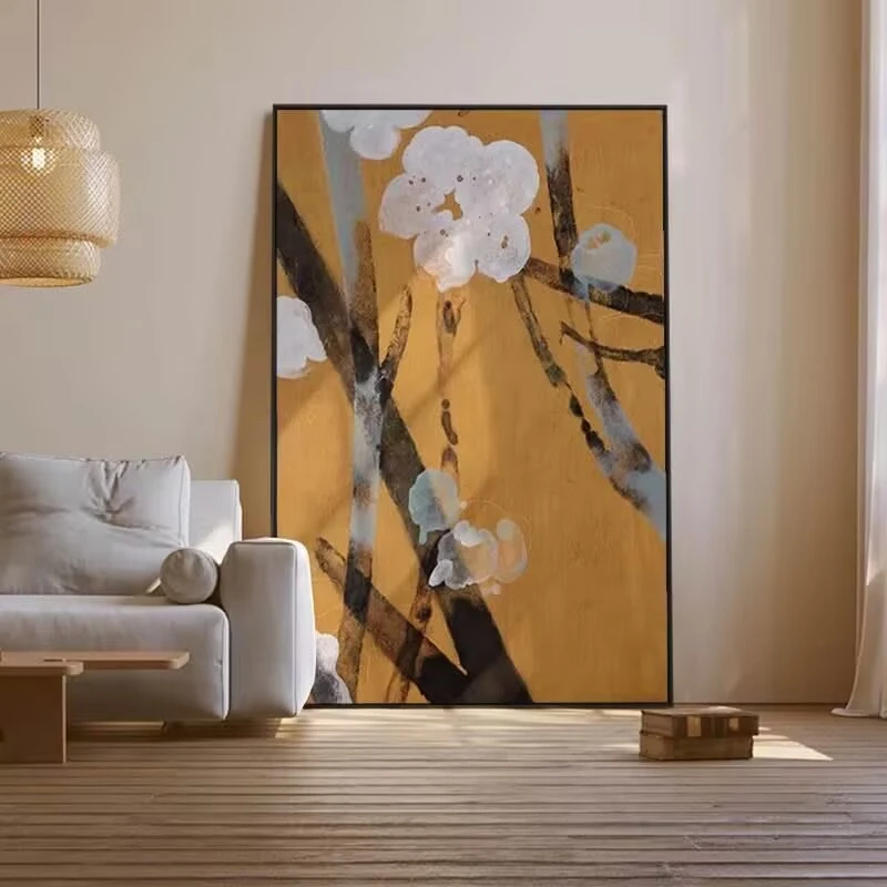 Y28侘寂风客厅装饰画高级感沙发背景墙壁落地画抽象挂画玄关画